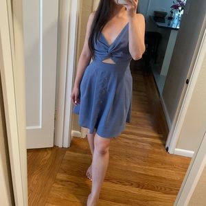 NWOT Blue cutout dress